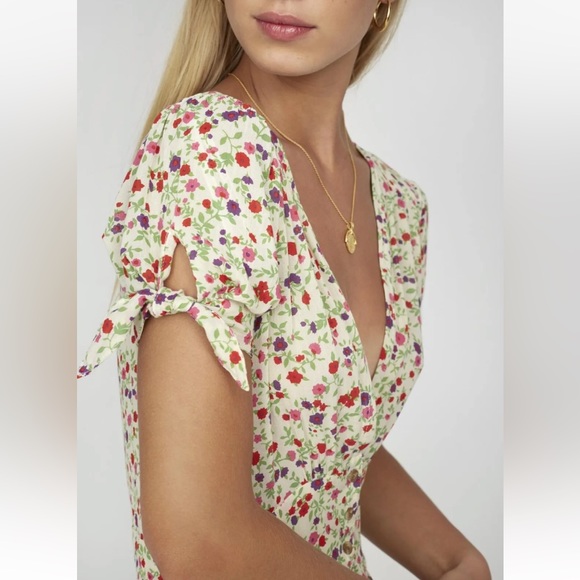 FAITHFUL THE BRAND MARIANNE MINI DRESS BASTILLE PRINT BY ANTHROPOLOGIE SIZE 10 - Picture 12 of 14